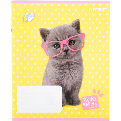 Зошит шкільний Kite Studio Pets SP22-235, 12 аркушів, коса лінія