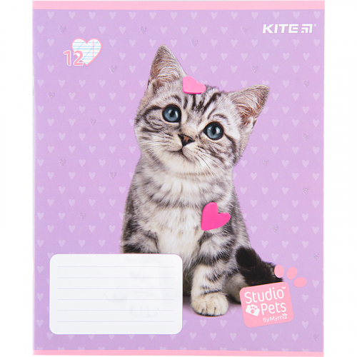 Зошит шкільний Kite Studio Pets SP22-235, 12 аркушів, коса лінія