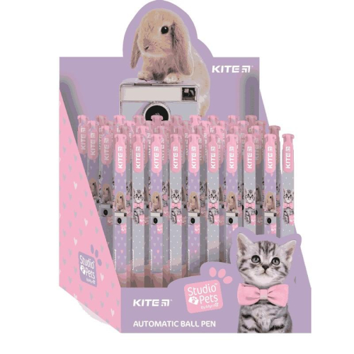 Ручка кулькова автоматична Kite Studio Pets SP22-363, синя