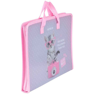 Папка-портфель на блискавці Kite Studio Pets SP24-202, 1 відділення, A4