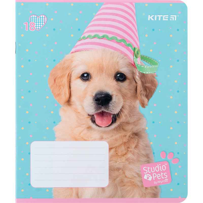 Зошит шкільний Kite Studio Pets SP24-236, 18 аркушів, клітинка