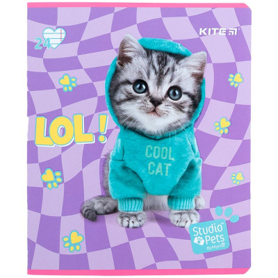 Зошит шкільний Kite Studio Pets SP24-239, 24 аркуша, лінія