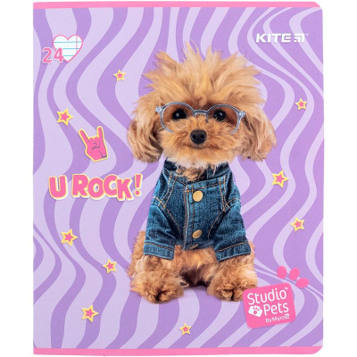 Зошит шкільний Kite Studio Pets SP24-239, 24 аркуша, лінія