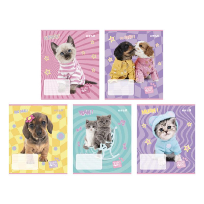 Зошит шкільний Kite Studio Pets SP25-232, 12 аркушів, клітинка