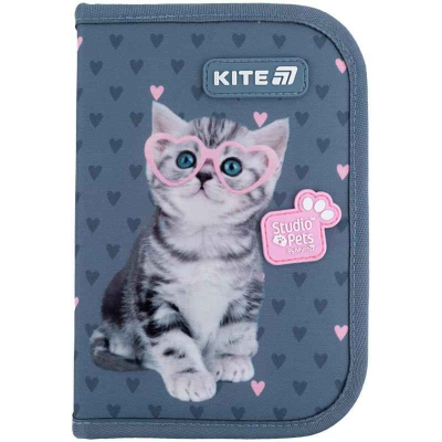 Пенал шкільний Kite Studio Pets SP25-622-1 без наповнення 1 відділення, 2 відворота