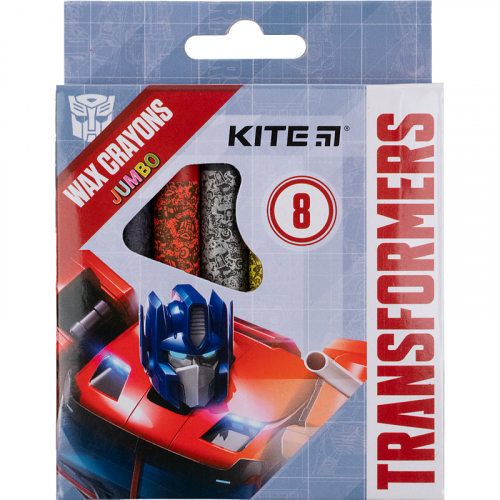 Крейда воскова Kite Jumbo Transformers TF21-076, 8 кольорів