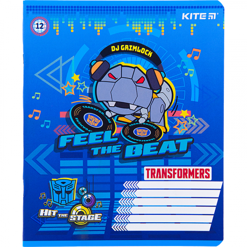 Зошит шкільний Kite Transformers TF22-232, 12 аркушів, клітинка