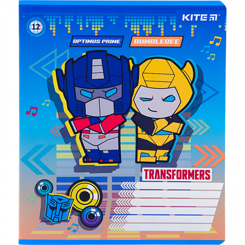Зошит шкільний Kite Transformers TF22-232, 12 аркушів, клітинка