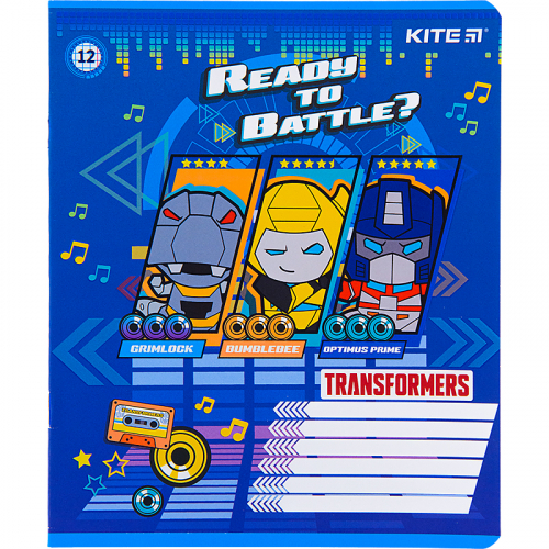 Зошит шкільний Kite Transformers TF22-232, 12 аркушів, клітинка