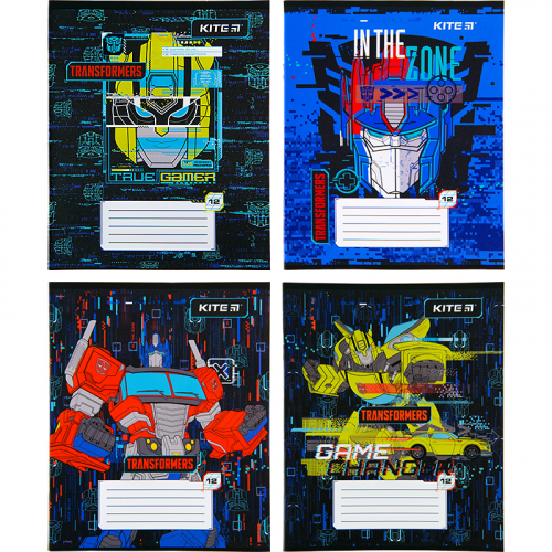 Зошит шкільний Kite Transformers TF22-235, 12 аркушів, коса лінія
