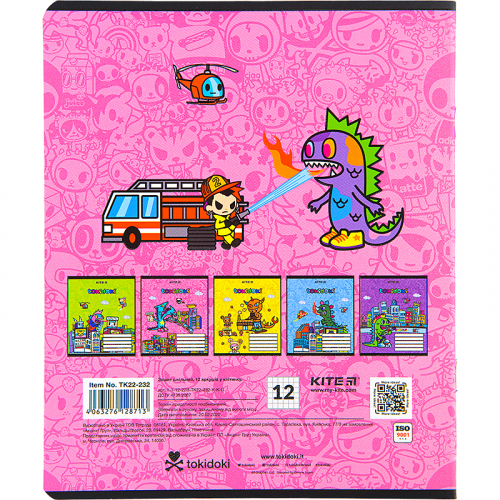 Зошит шкільний Kite tokidoki TK22-232, 12 аркушів, клітинка