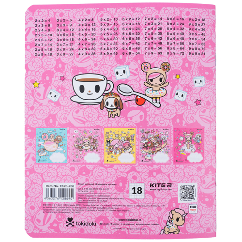 Зошит шкільний Kite tokidoki TK23-236, 18 аркушів, клітинка