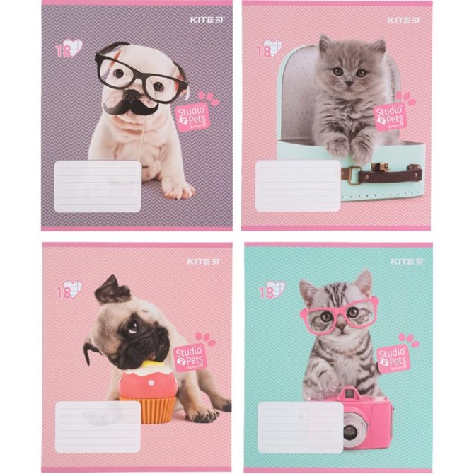 Зошит шкільний Kite Studio Pets SP21-237, 18 аркушів, лінія