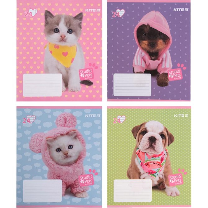 Зошит шкільний Kite Studio Pets SP21-239, 24 аркуша, лінія