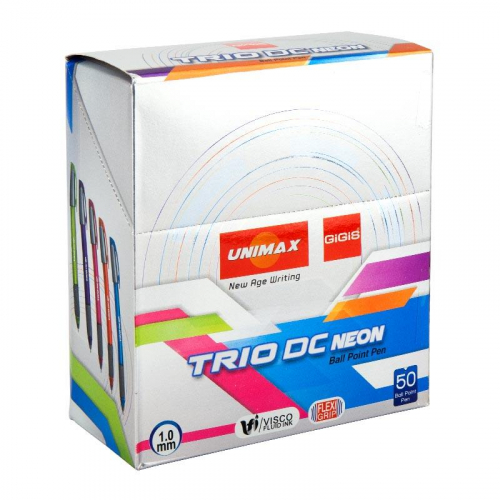 Ручка кулькова Unimax Trio Neon DC UX-107-02, синя