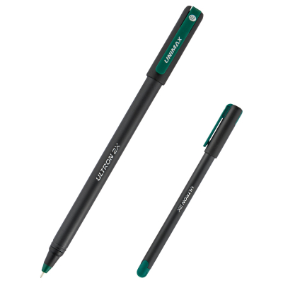 Ручка кулькова Unimax Ultron-2x зелена ux-146-04, 0.7мм