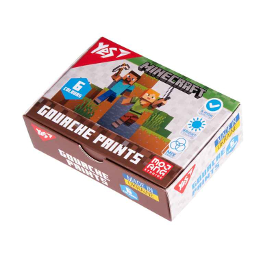 Краски гуашевые Yes Minecraft 230405, 6 цветов