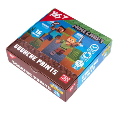 Краски гуашевые Yes Minecraft 230408, 16 цветов
