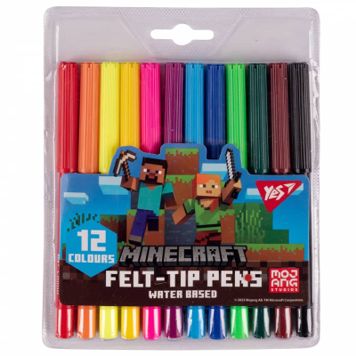 Фломастери Yes Minecraft 650544, 12 кольорів