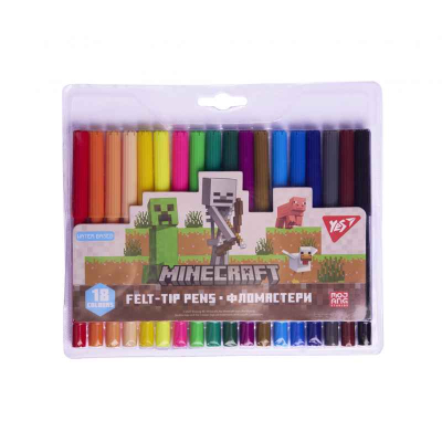 Фломастери Yes Minecraft 650569, 18 кольорів