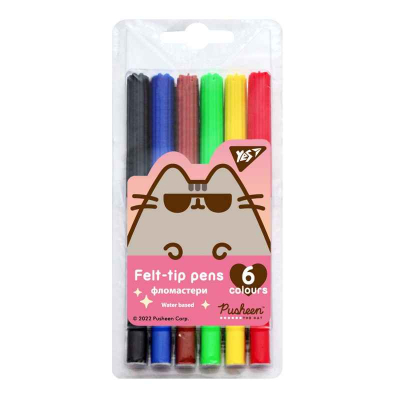 Фломастери Yes Pusheen rainbow 650528, 6 кольорів