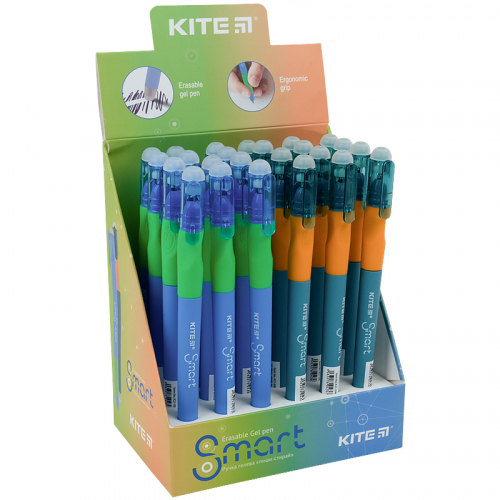 Ручка гелева "пиши-стирай" Kite Smart K21-098-02, синя