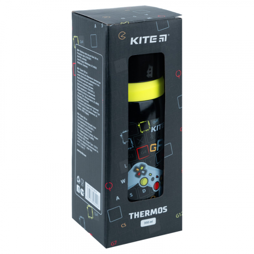 Термос Kite Game 4 Life K21-301-01, 350 мл, чорний