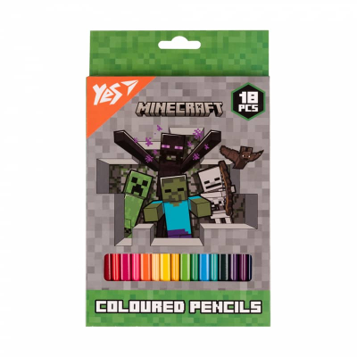 Олівці кольорові Yes Minecraft Heroes 290732, 18 кольорів
