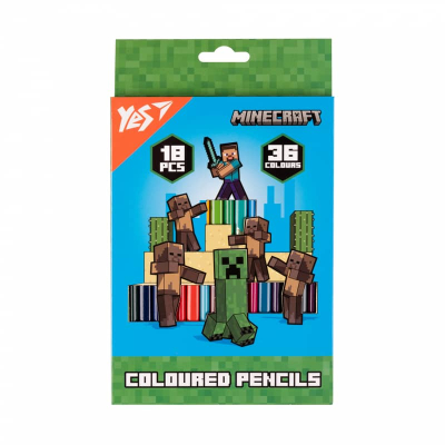 Олівці кольорові Yes Minecraft Heroes 290750, 18/36 кольорів
