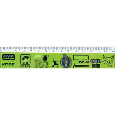 Лінійка пластикова Kite Fox Rules K24-090-4, 15 см