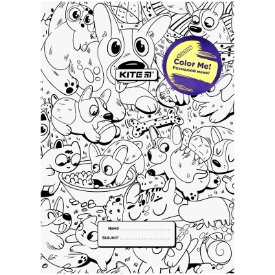 Обкладинка-розмальовка для книжок Kite Cats&Dogs K22-310-01, А4+, PVC