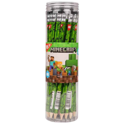 Олівець чорнографітний Yes Minecraft Creepers 280667, трикутний з гумкою