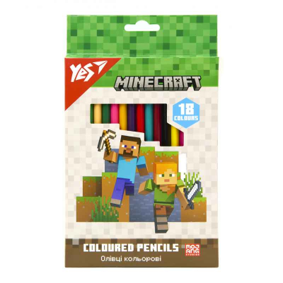 Олівці кольорові Yes Minecraft 290765, 18 кольорів