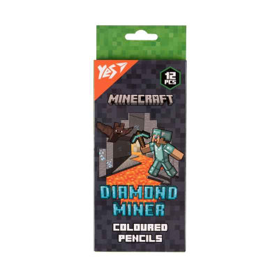 Олівці кольорові Yes Minecraft Diamond Miner 290720, 12 кольорів