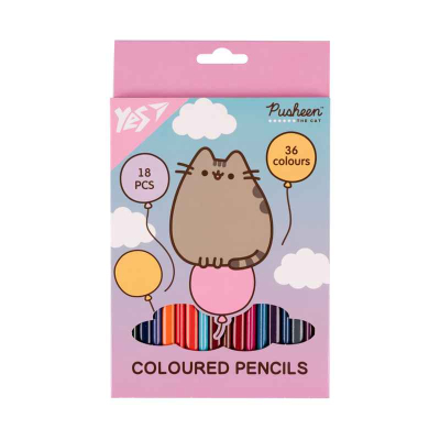 Олівці кольорові Yes Pusheen Balloons 290751, 18/36 кольорів