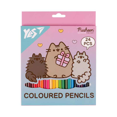 Олівці кольорові Yes Pusheen Stormy and Pip 290741, 24 кольорів