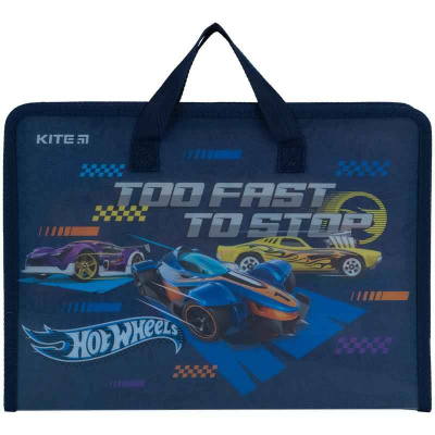 Папка-портфель на блискавці Kite Hot Wheels HW24-202, 1 відділення, A4