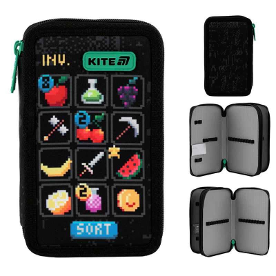 Пенал без наполнения Kite Pixel Game K25-623-2, 2 отделения