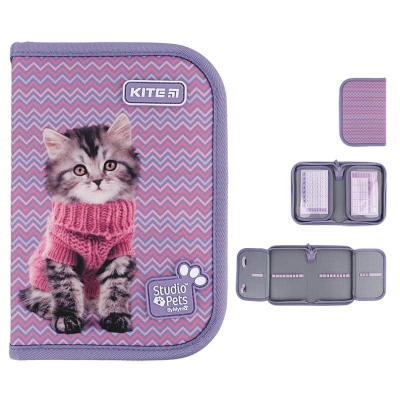 Пенал без наповнення Kite Studio Pets SP24-622-1, 1 відділення, 2 відвороти
