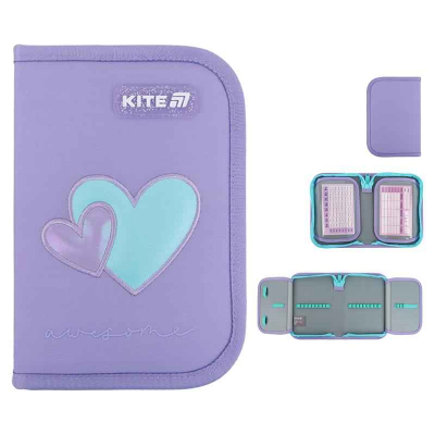 Пенал школьный Kite Awesome K25-622-5 без наполнения,1 отделение, 2 отворота