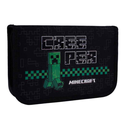Пенал шкільний Yes Minecraft Time HP-04, 533631 одинарний з двома клапанами