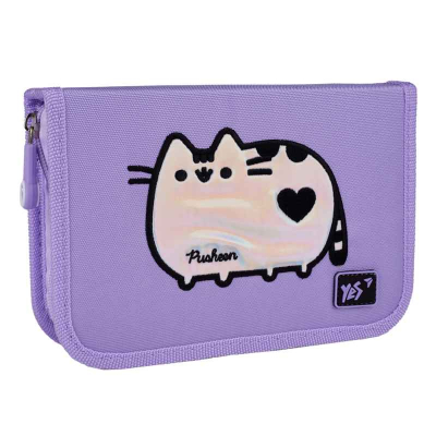 Пенал шкільний Yes Pusheen Shiny HP-04, 533628 одинарний з двома клапанами