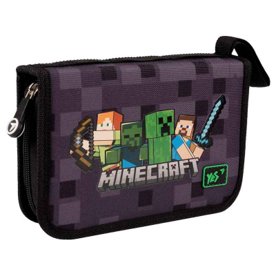 Пенал твердий YES Minecraft HP-04, 533593 одинарний з двома клапанами