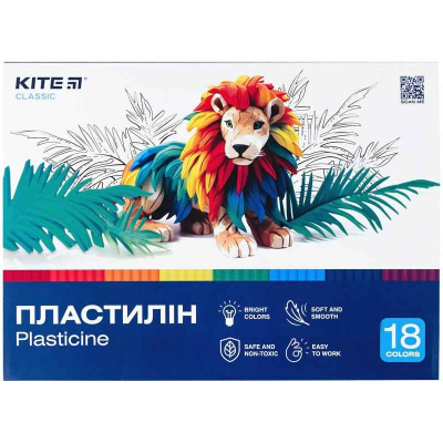 Пластилін Kite Classic K-085, 18 кольорів, 360 г