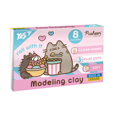 Пластилін Yes Pusheen 540657, 8 кольорів 160 г