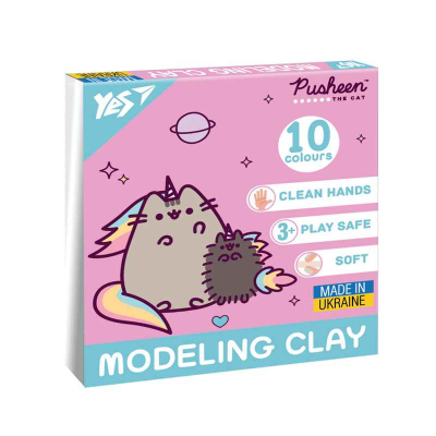 Пластилін Yes Pusheen 540663, 10 кольорів 200 г