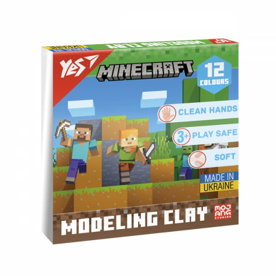 Пластилін Yes Minecraft 540668, 12 кольорів 240 г