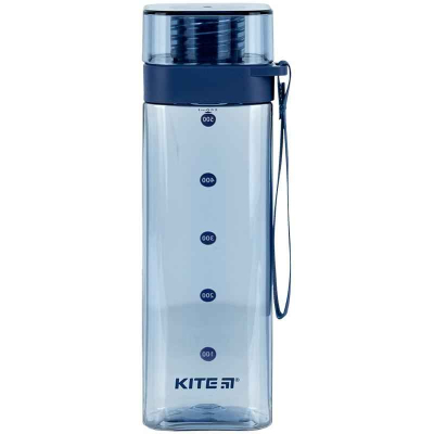 Пляшечка для води квадратна Kite K24-1209-1, 550 мл, блакитна