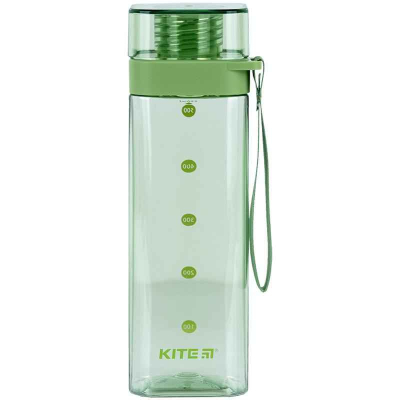 Пляшечка для води квадратна Kite K24-1209-2, 550 мл, зелена