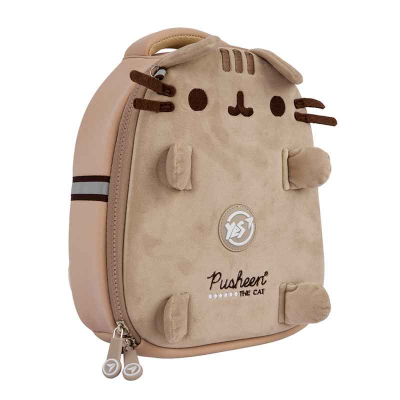 Дитячий рюкзак YES Pusheen Fluffy K-33 з м’яким плюшевим дизайном у формі котика